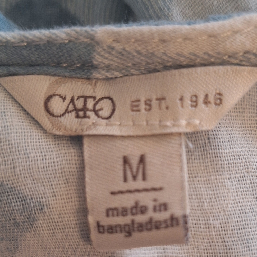 Cato cotton plaid textured dress sz medium *R - Picture 5 of 6